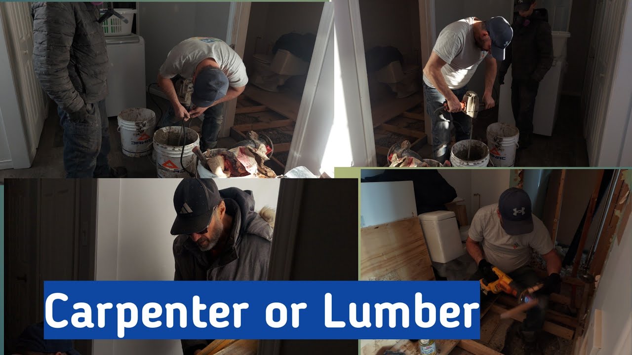Carpenter and plumber work is going on in my house.(मेरे घर में काम चल रहा है कारपेंटर और प्लंबर का।