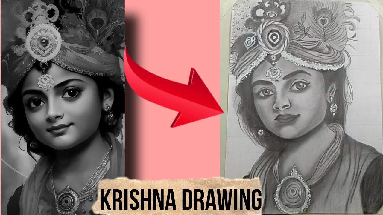 krishna drawing easy//Krishna ji ki drawing kaise banaen//how to draw krishna