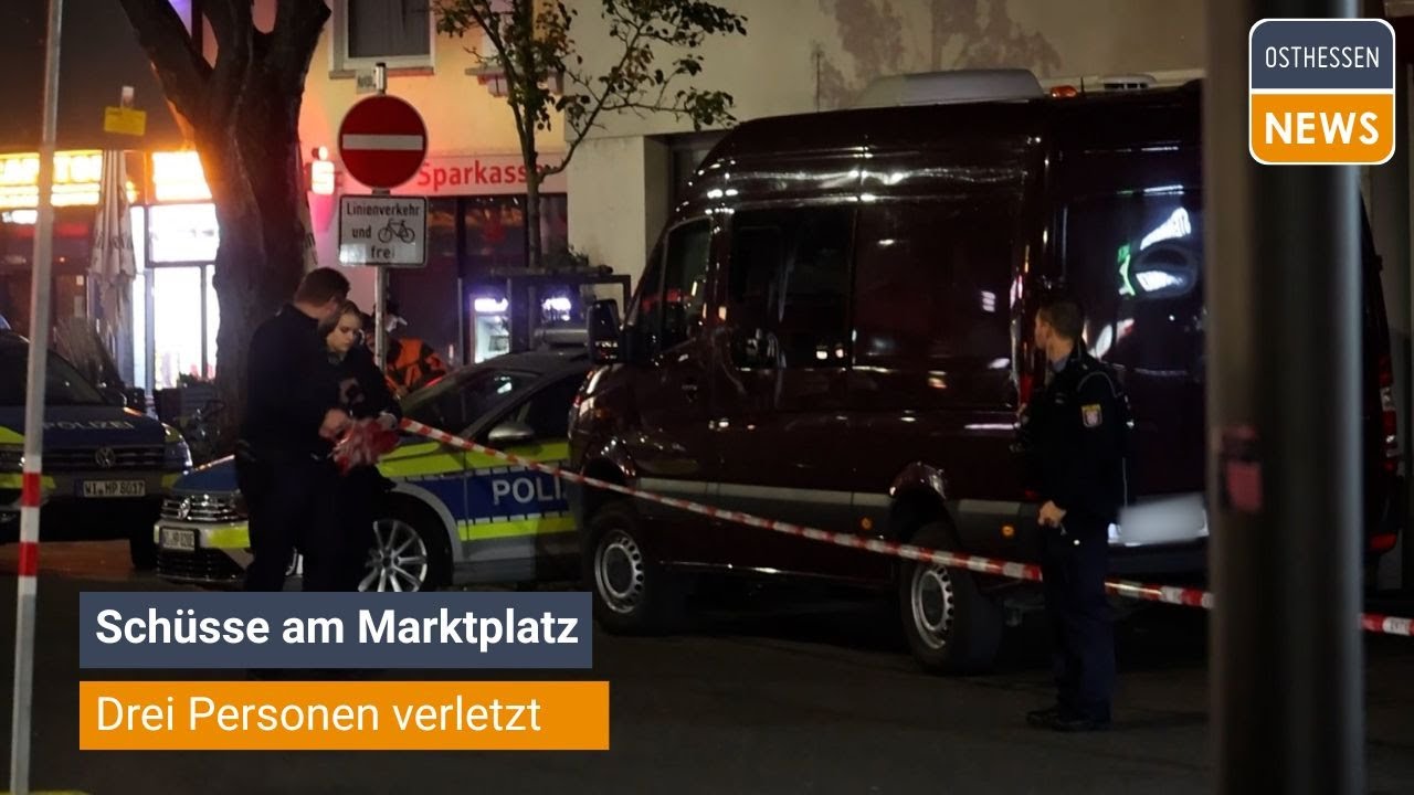 GIE&szlig;EN: Sch&uuml;sse am Marktplatz: Drei Personen verletzt - Tatverd&auml;chtiger festgenommen!