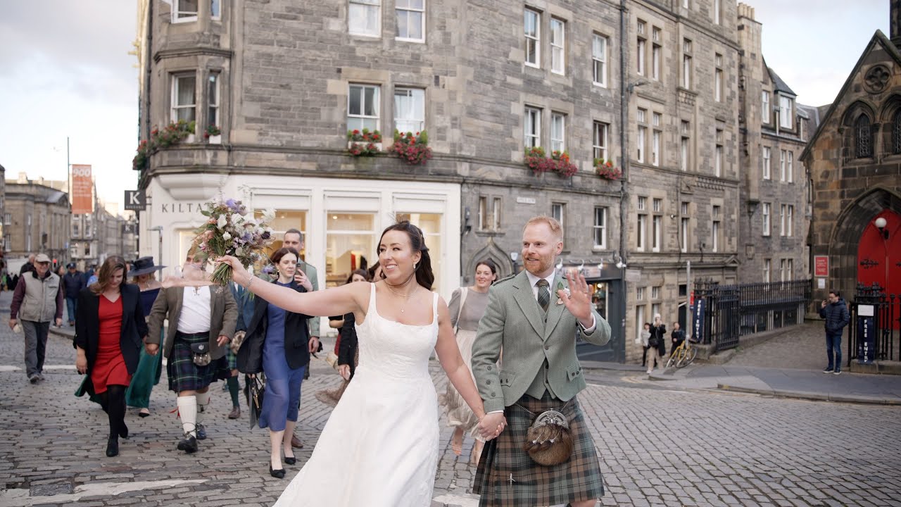 EDINBURGH RIDDLES COURT CITY CENTRE WEDDING - WEDDING TRAILER featuring Mel and Cam