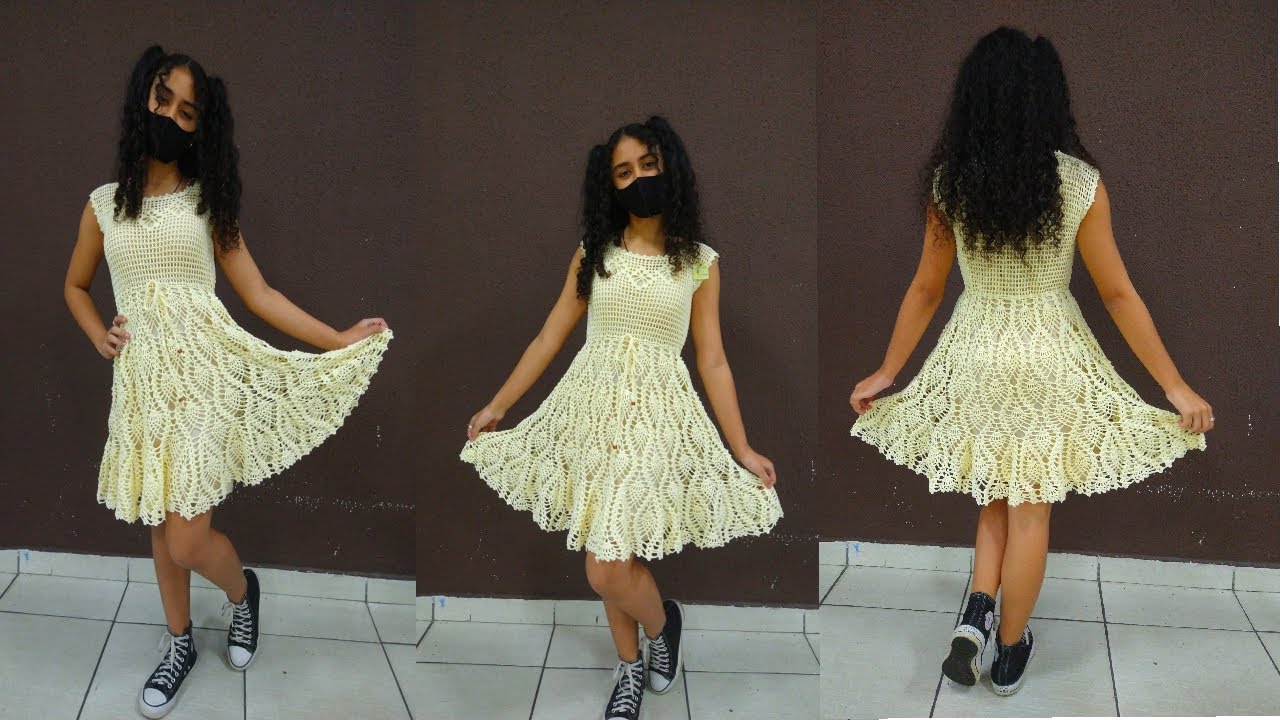 VESTIDO DE CROCHÊ PARA ADOLESCENTE DE 12 ANOS, VÍDEO AULA PASSO Á PASSO!