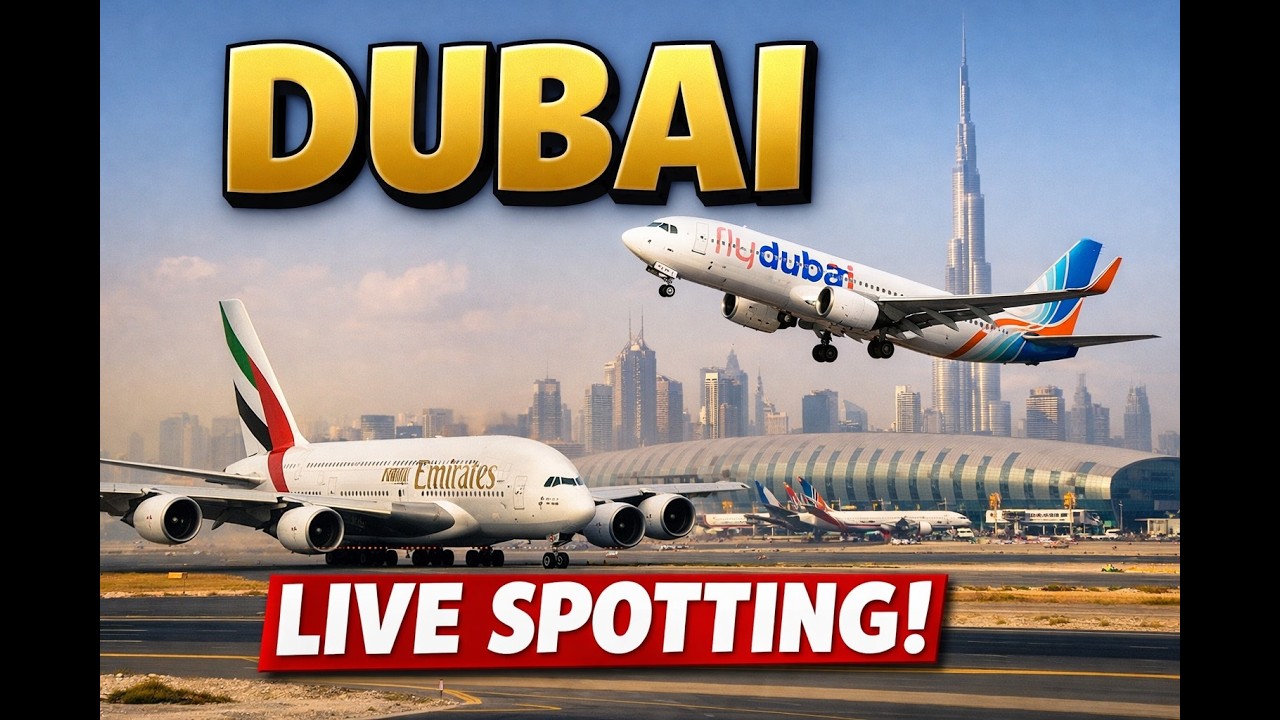LIVE Plane Spotting Dubai Airport | Arrivals & Departures 10 Hours Stream ✈️ 15 Feb 2026