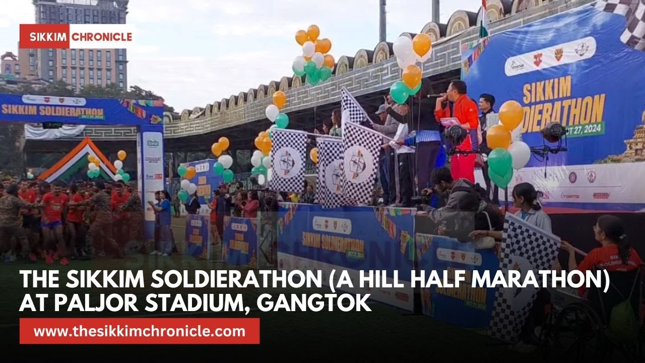 Sikkim Soldierathon (горный полумарафон) на стадионе Палджор, Гангток
