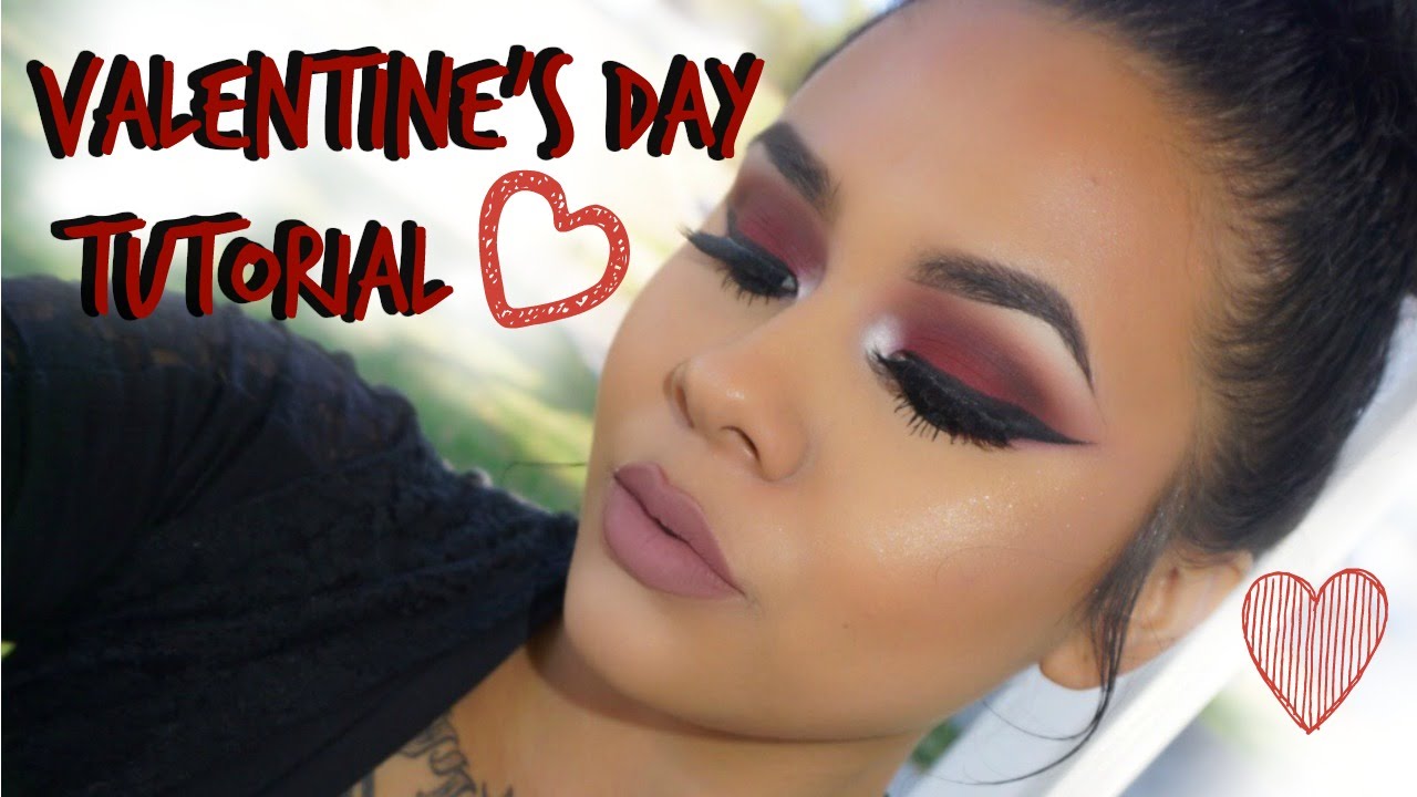 Valentine's Day Makeup Tutorial 2016 Bold Red Smokey Eyes