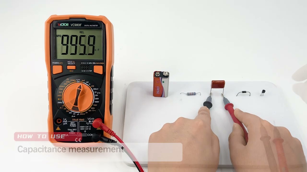 Multimeter VC9808+  digital 2000uF capacimeter 10MHz Frequency temperature and inductance