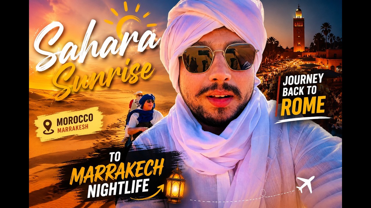 Morocco Trip 🇲🇦 Part 3 | Sahara Sunrise to Marrakech Nightlife | Journey Back to Rome