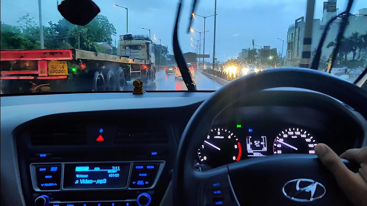 Best Of Mansoon ❣️ | i20 Sports Highway Rain Drive | Evening Rain Romantic View 😍