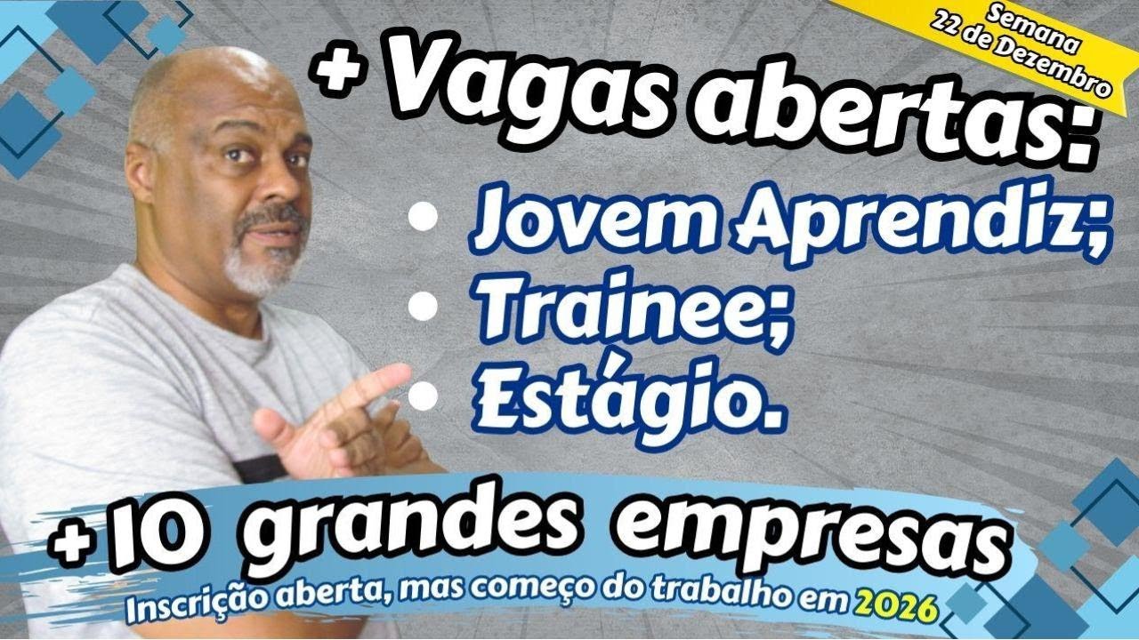 Vagas Jovem Aprendiz 2026 - Grandes empresas