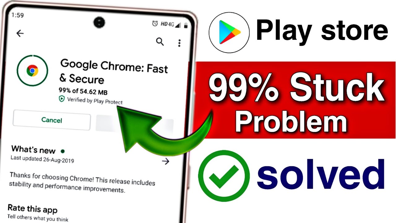 play store apps 99% stuck problem | app 99% stuck android fix