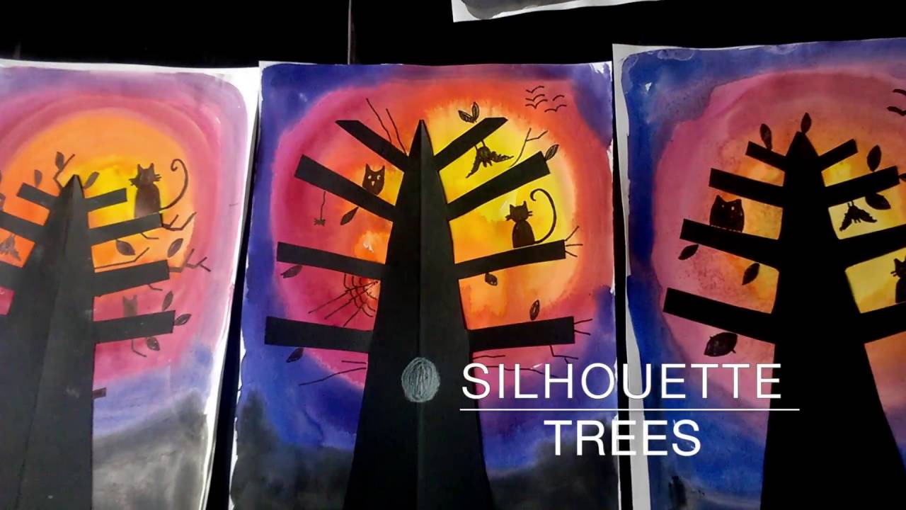 silhouette trees