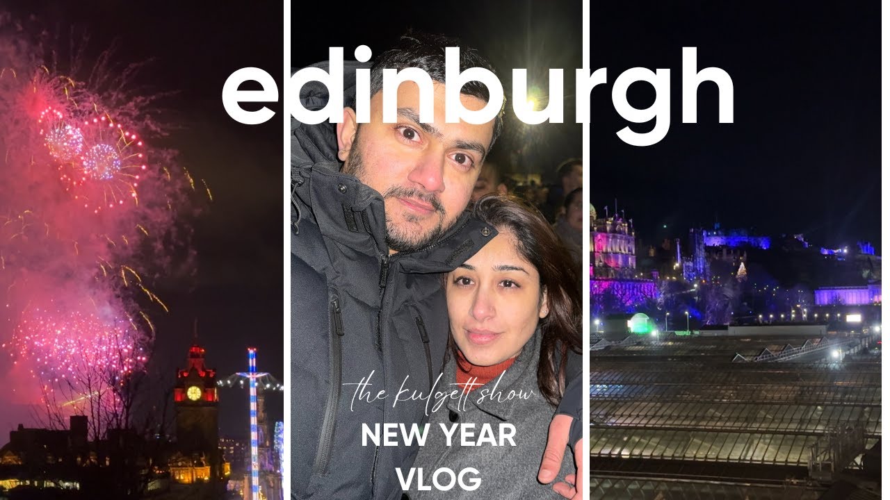 Edinburgh New Year Fireworks 2026 🎆 | Gujarati Couple in Scotland | Hogmanay Vlog