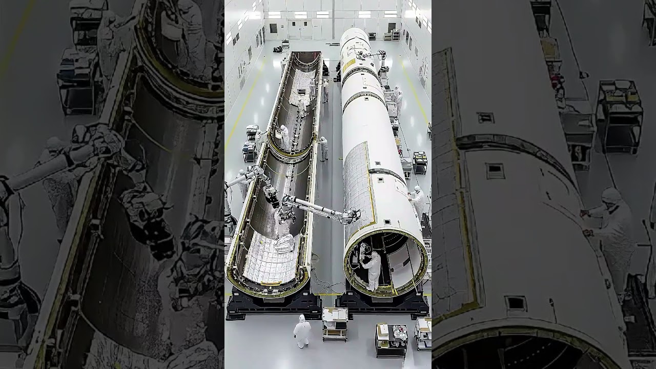 Building a giant rocket in a clean room! 🚀 Unbelievable #shorts #space #rocket #nasa #mustwatch