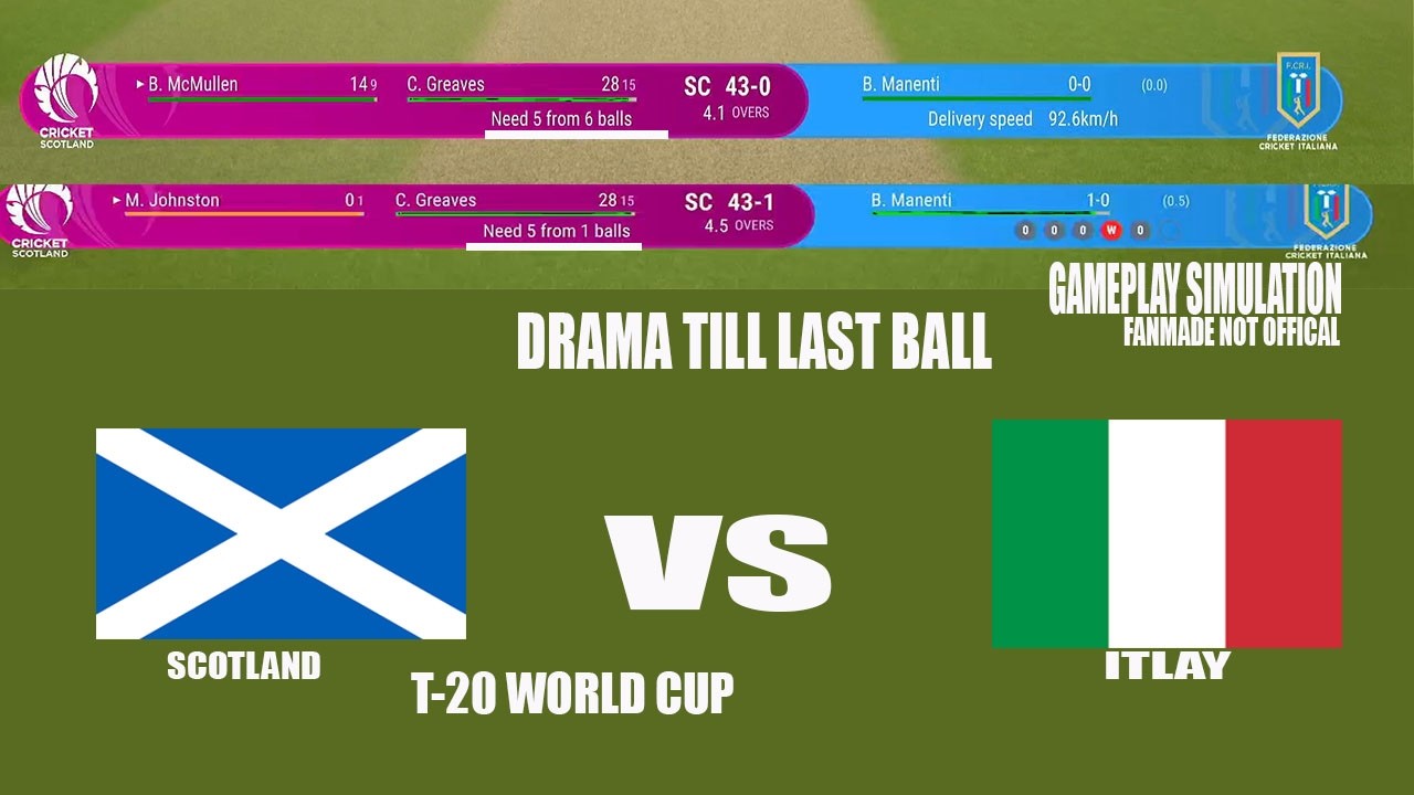 Scotland vs Italy | Last Ball Thriller 😱 | T20 World Cup Gameplay Simulation