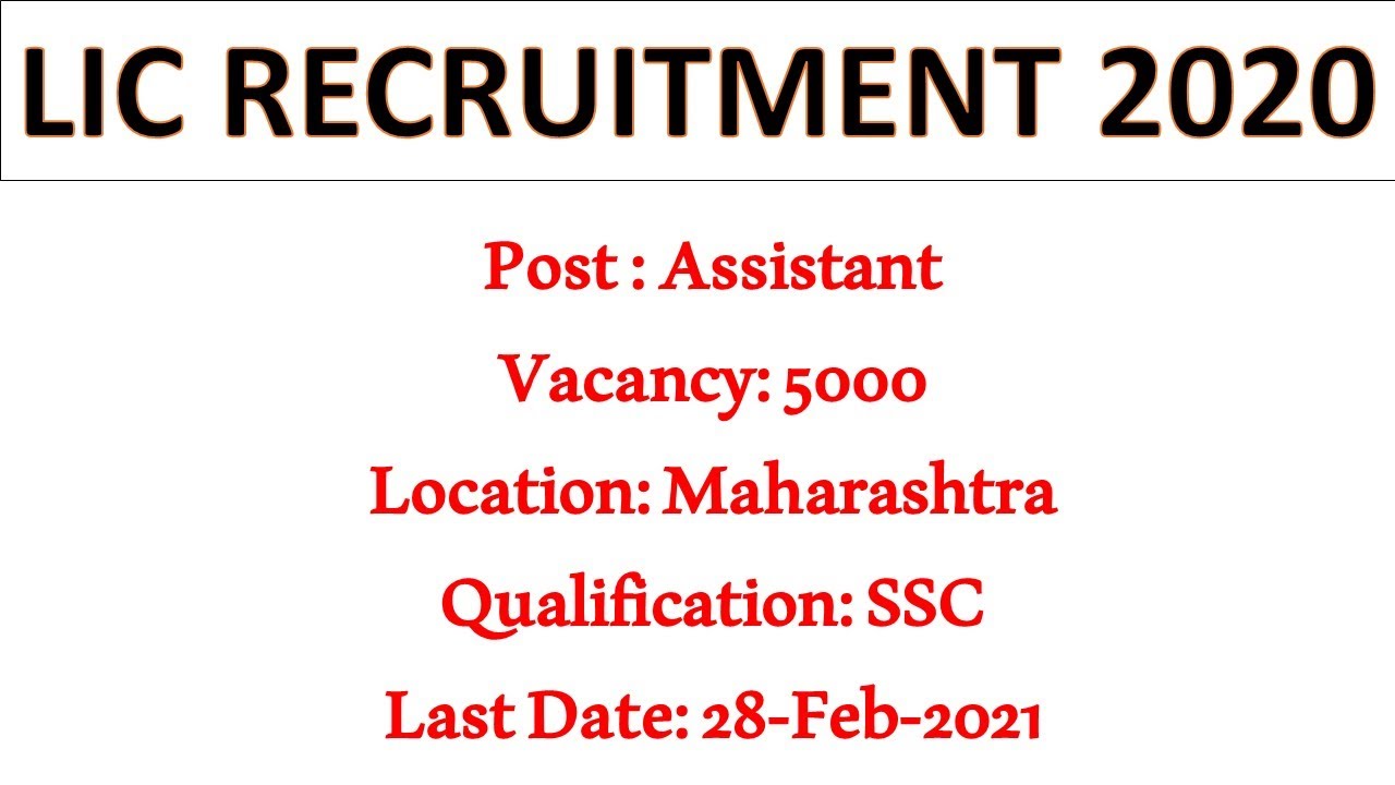 lic recruitment 2020 apply online|LIC New Vacancy|lic assistant recruitment 2021
