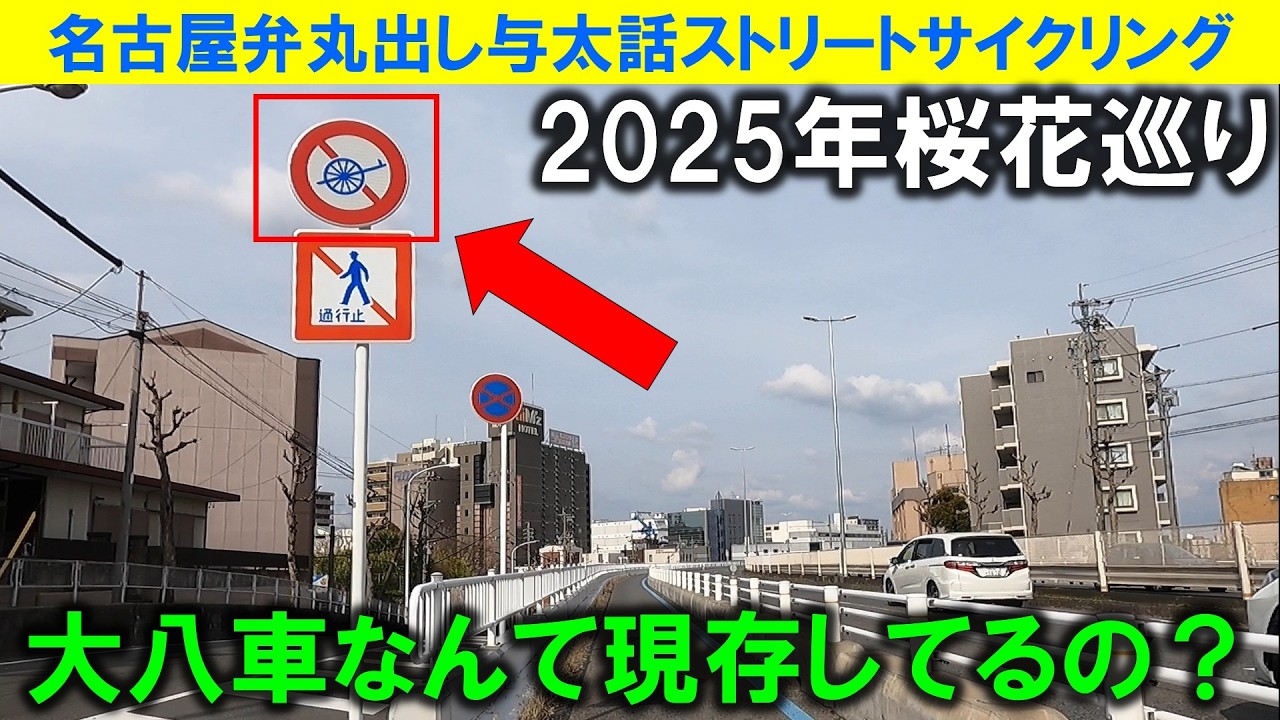 【365日 名古屋旅】名古屋市熱田区白鳥界隈を抜け、桜を求めて東へ。途中、自転車専用道を走りたくて、とある陸橋を走行。やはり自転車専用走行帯は安全に走れるね。2025年4月撮影。No.1290