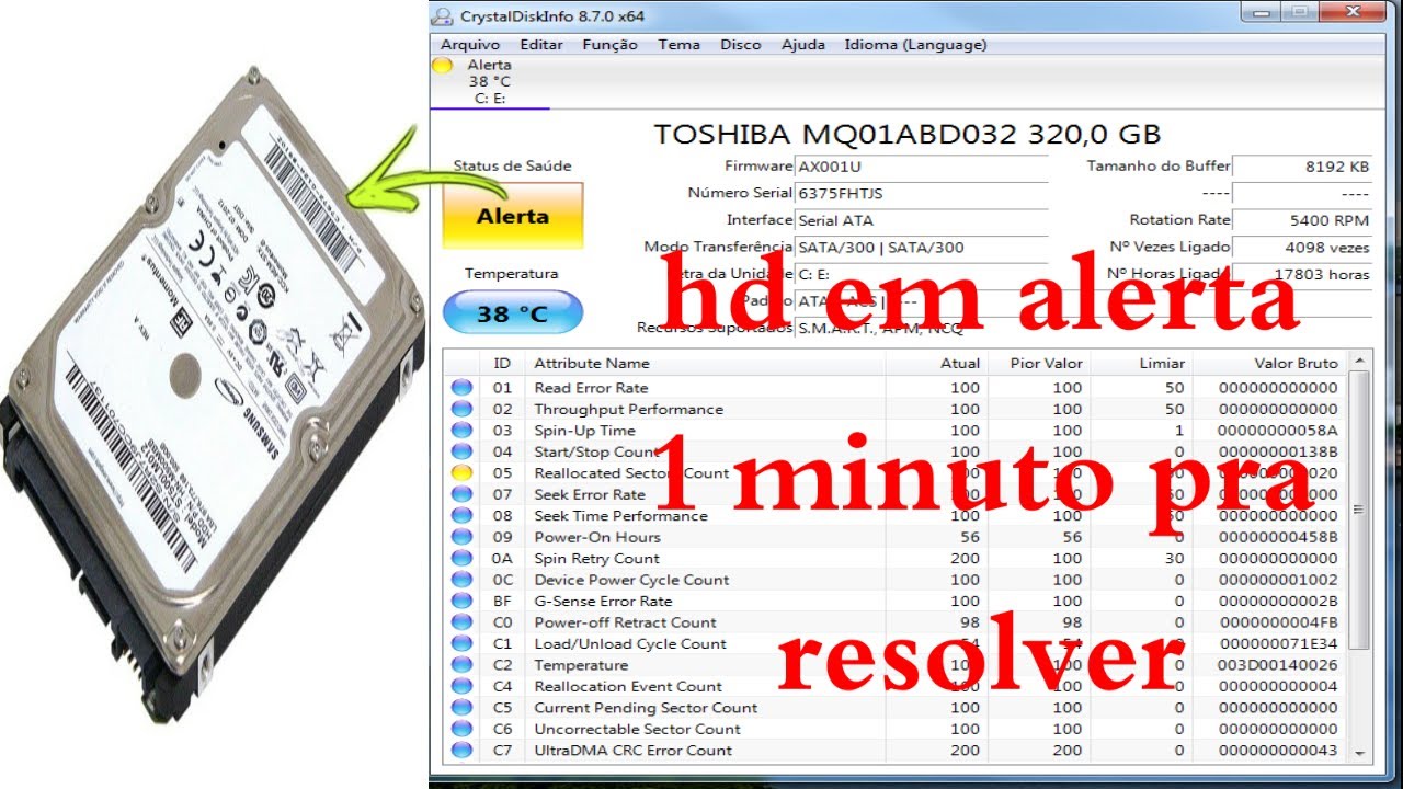 hd em alerta resolva em 1 minuto