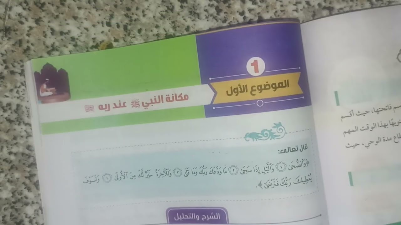تفسير سوره الضحى للصف الاول الثانوي الترم الثاني