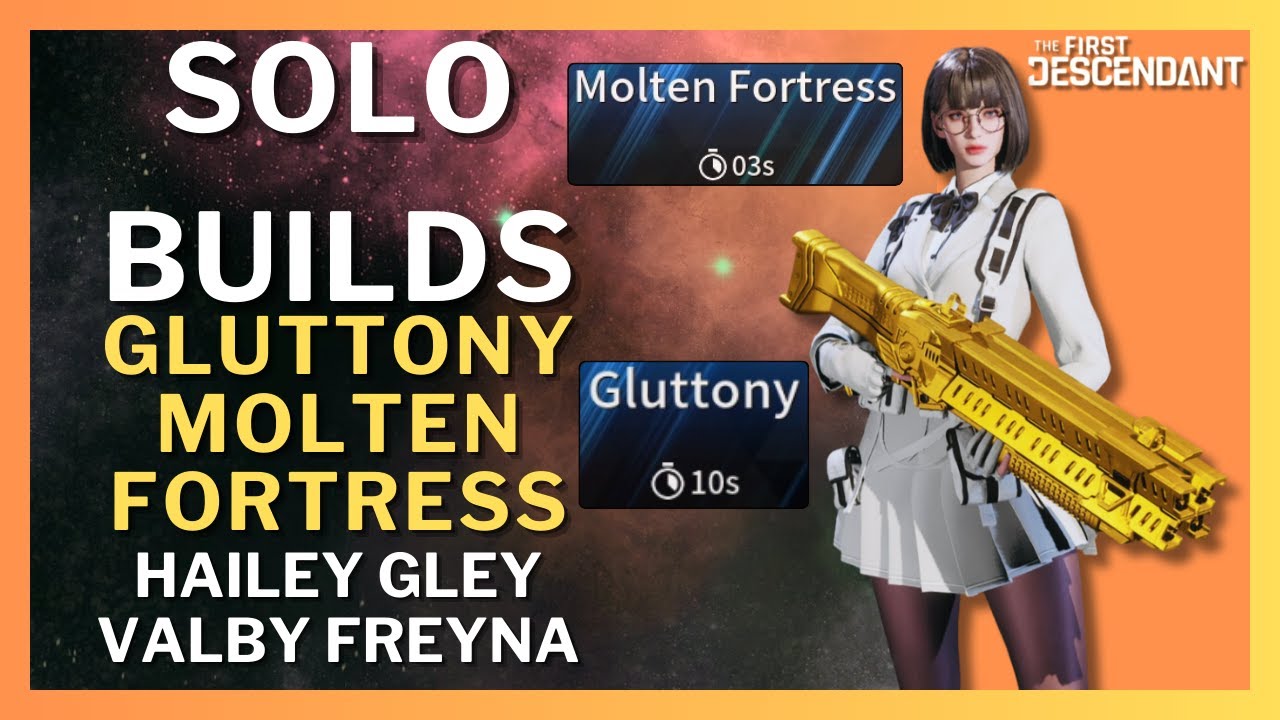 Solo Molten Fortress 3s Gluttony 10s Hailey Gley Valby Freyna Builds l The First Descendant Season 2