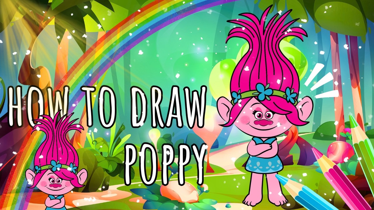 Nakresli si Poppy z pohádky Trollové 🌈| Jednoduchý návod pro děti💖