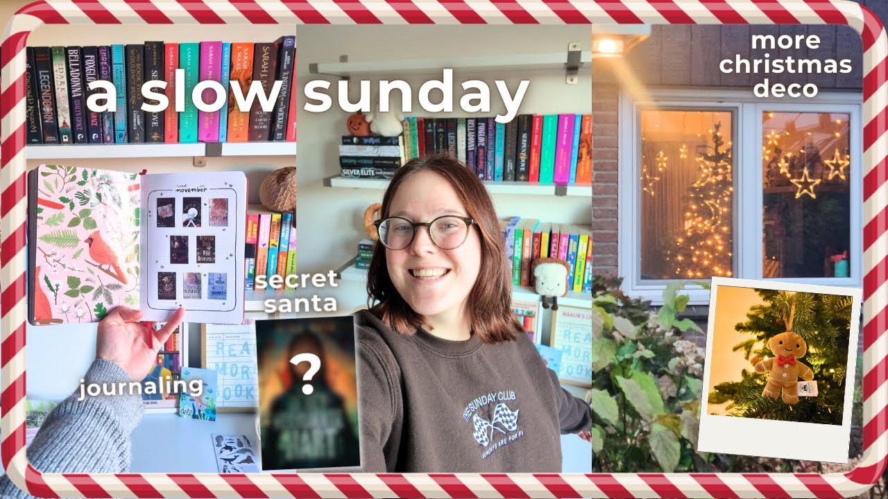 Easy sunday: journaling, more christmas decor and lights + new book from secret santa🎄 vlogmas 7