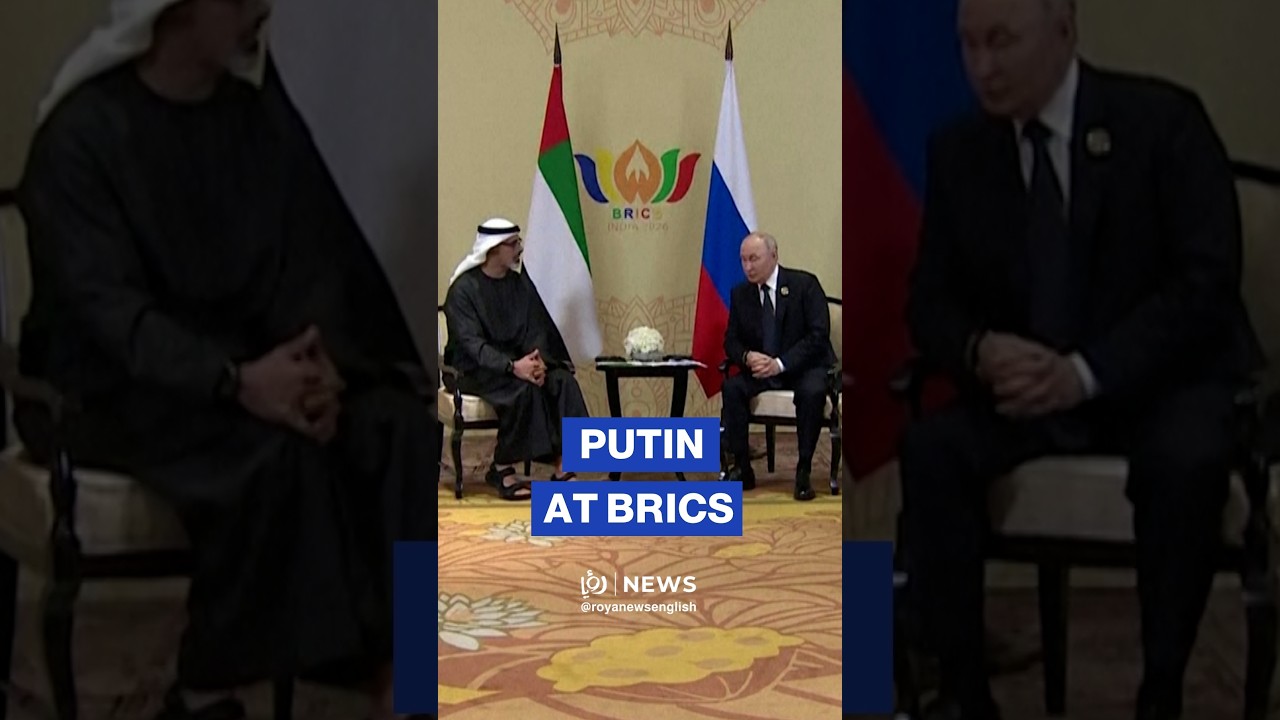 Russian president Vladimir Putin meets UAE's Khaled bin Mohamed Al Nahyan