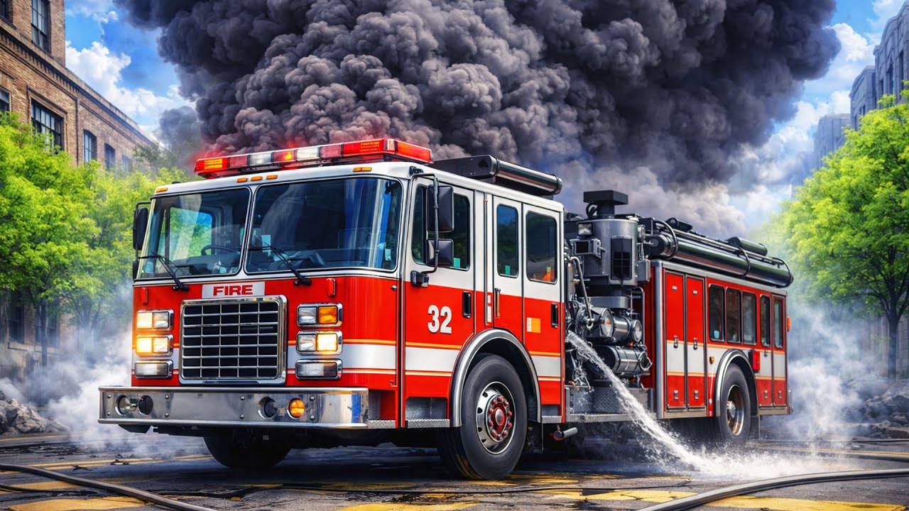 Saving a Fire Truck from an Inferno 🚒🔥 | Extreme Emergency Scene | Vehicles Animation
