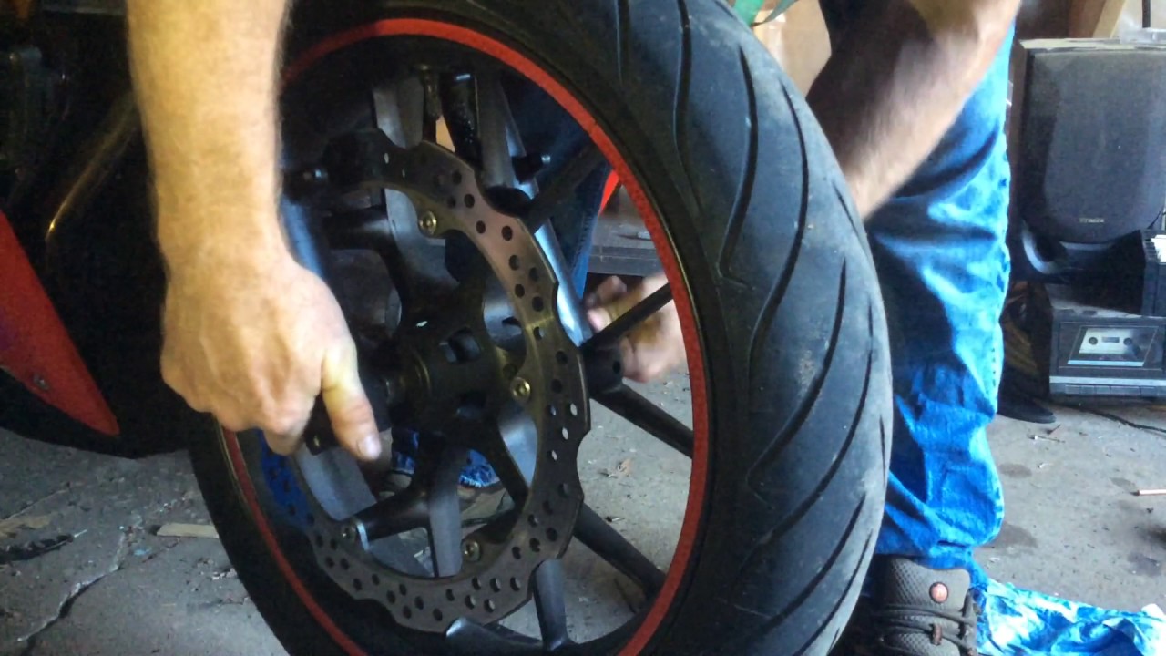 2013 Honda cbr 500r front wheel assembly overview