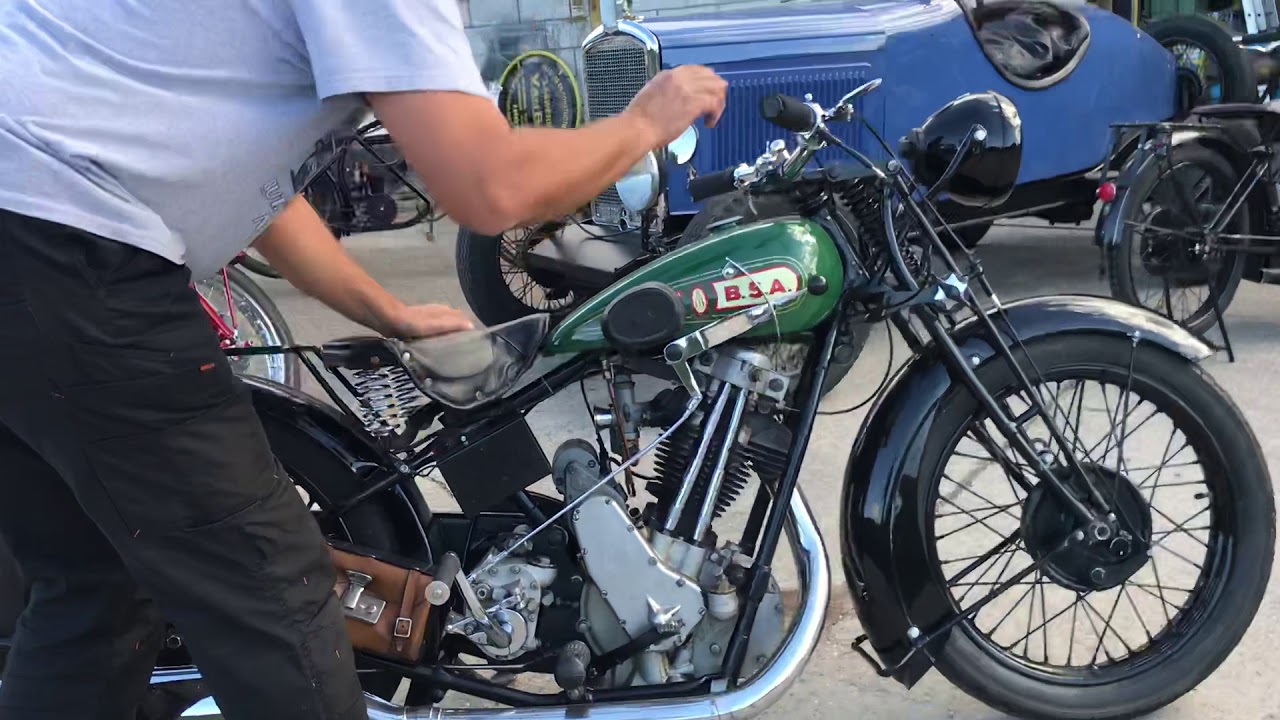 Testride bike 129 Testdriving my BSA S29 500cc ohv sloper 1929.
