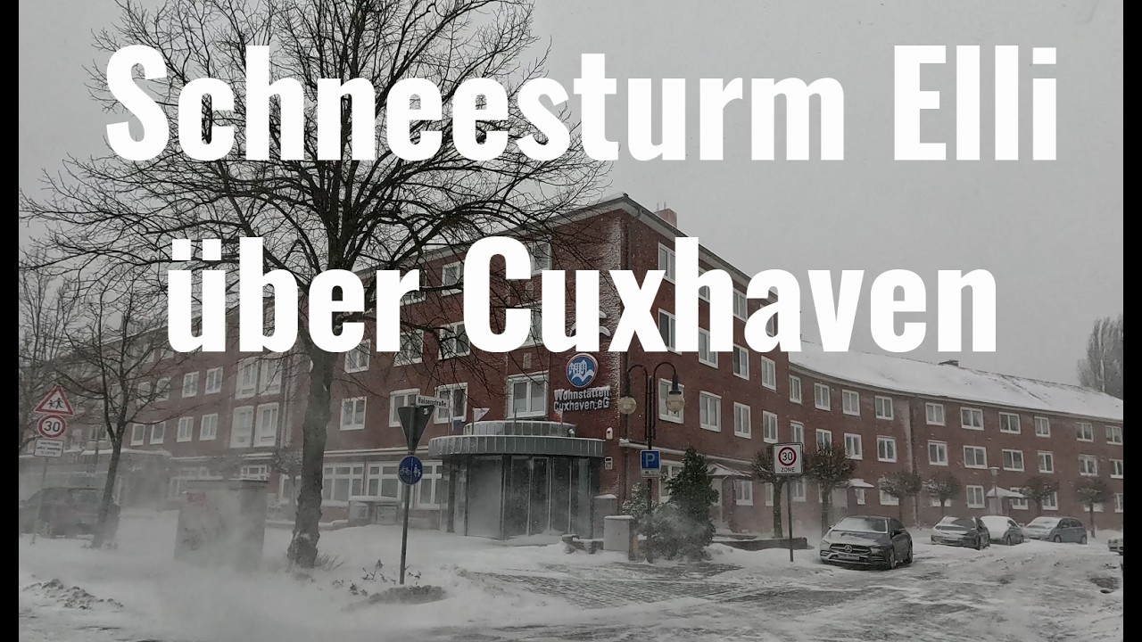 Sturmtief Elli über Cuxhaven Stadt und Alte Liebe