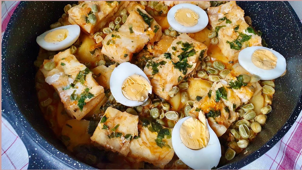CON PRODUCTOS CONGELADOS HICE ESTA CALDERETA DE BACALAO CON HABAS Y PATATAS! FÁCIL Y RÁPIDA.
