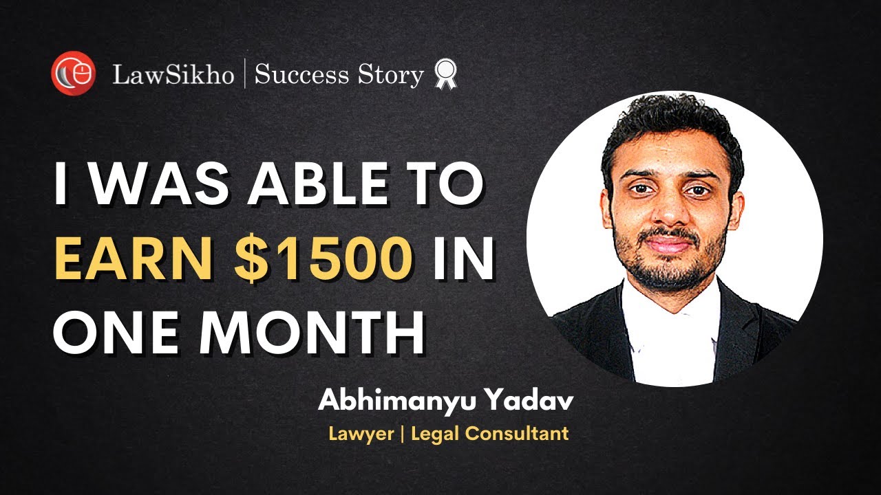 I was able to earn $1500 in one month | LawSikho | Success Story