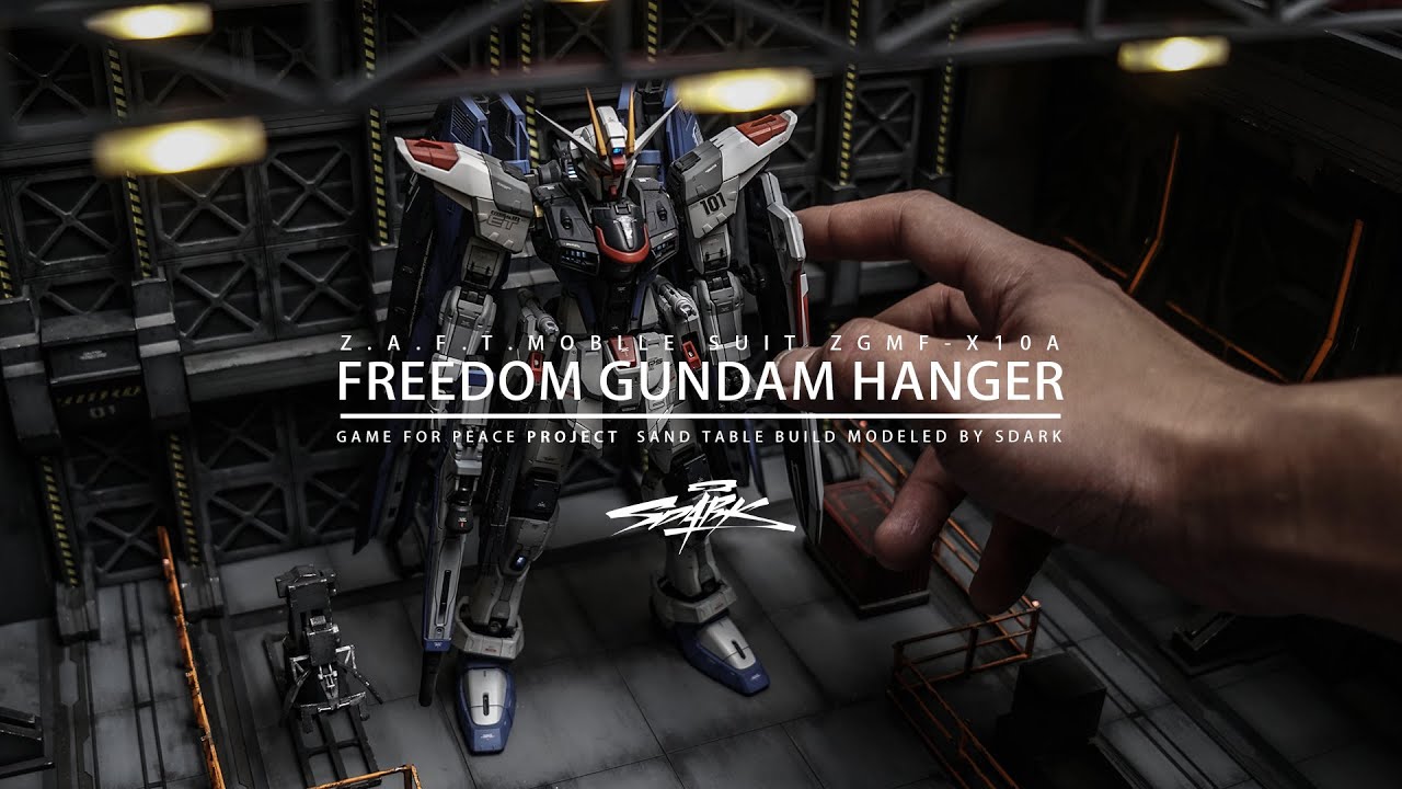 【SDARK】I JUST BUILT FREEDOM GUNDAM HANGER  激！ 手作りガンダム格納庫 造个房子装高达！？纯手工胶板搭建自由高达机体格纳库场景