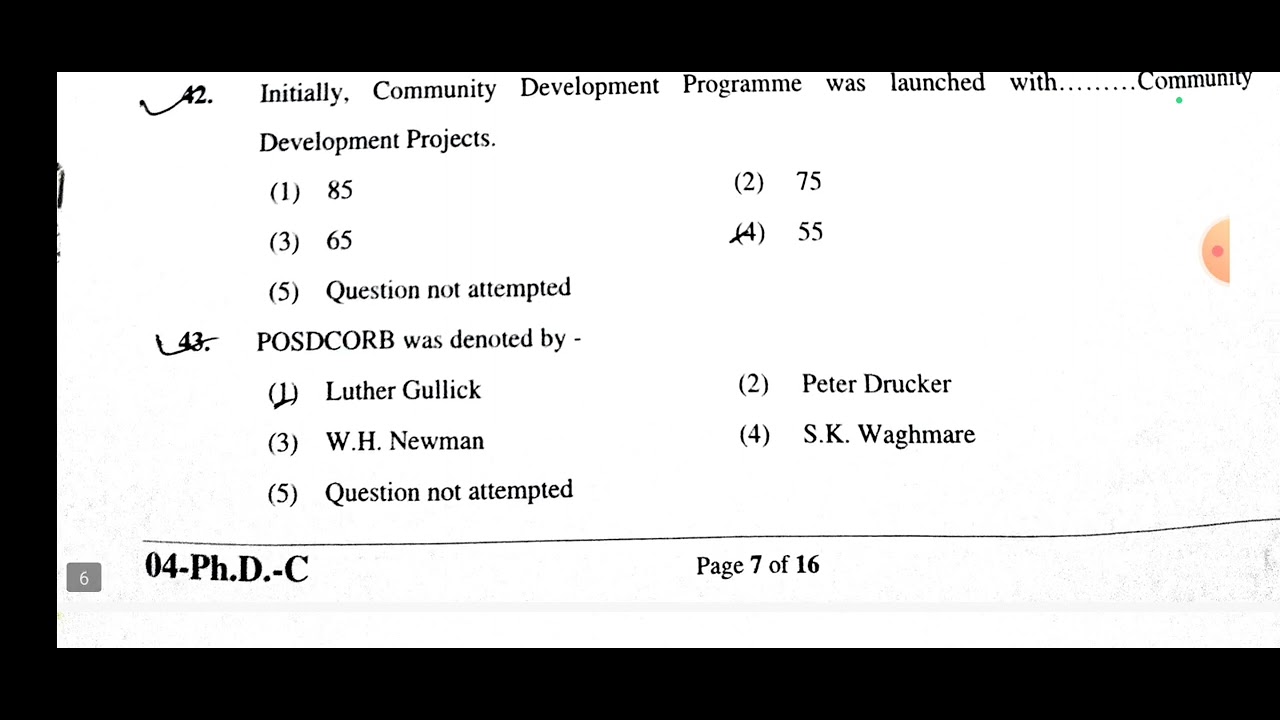 Pre PhD Extension Education 2024 Question Paper Solution || PhD Entrence 2024