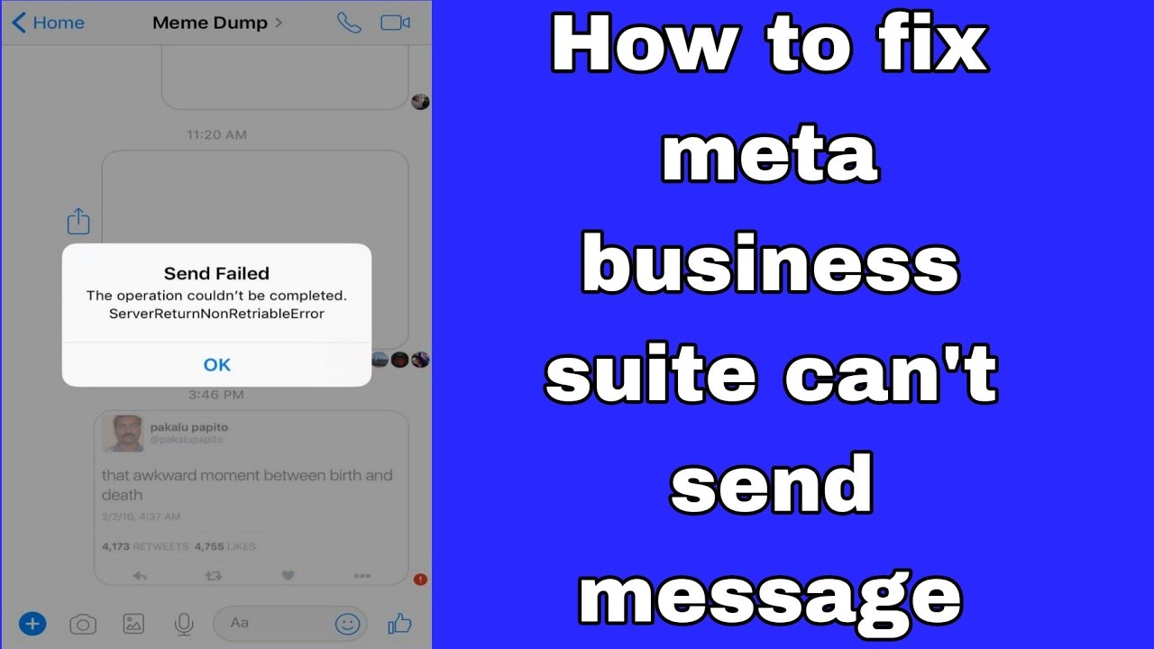 How to fix meta business suite can't send message