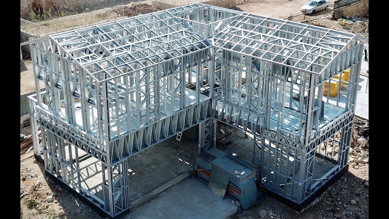 Green building construction system in combination of cold formed steel and lightweight concrete