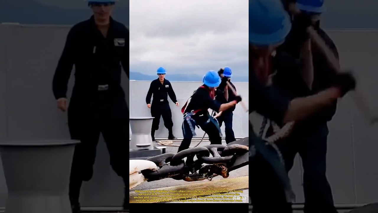 Rare Footage: Massive Ship Anchoring in Action #work