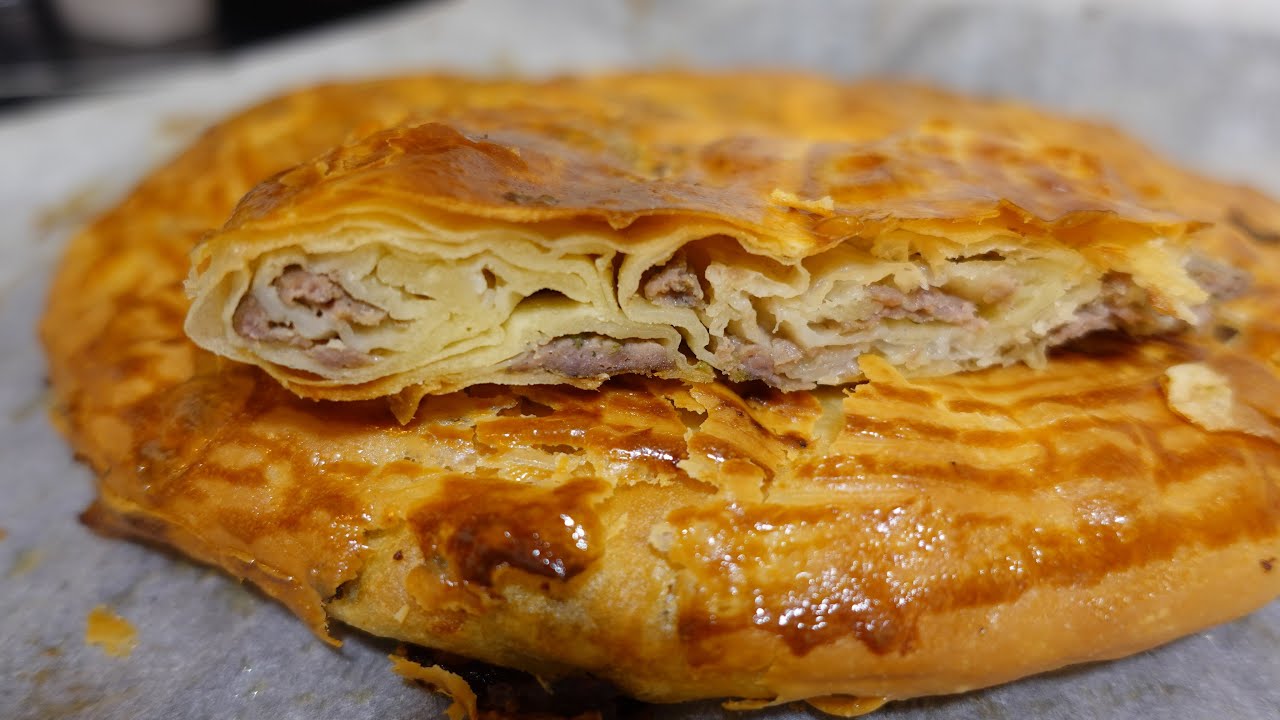 Plăcintă turtită / Plăcintă cu carne tocată / Plăcintă turcească | La Flory în Bucătărie
