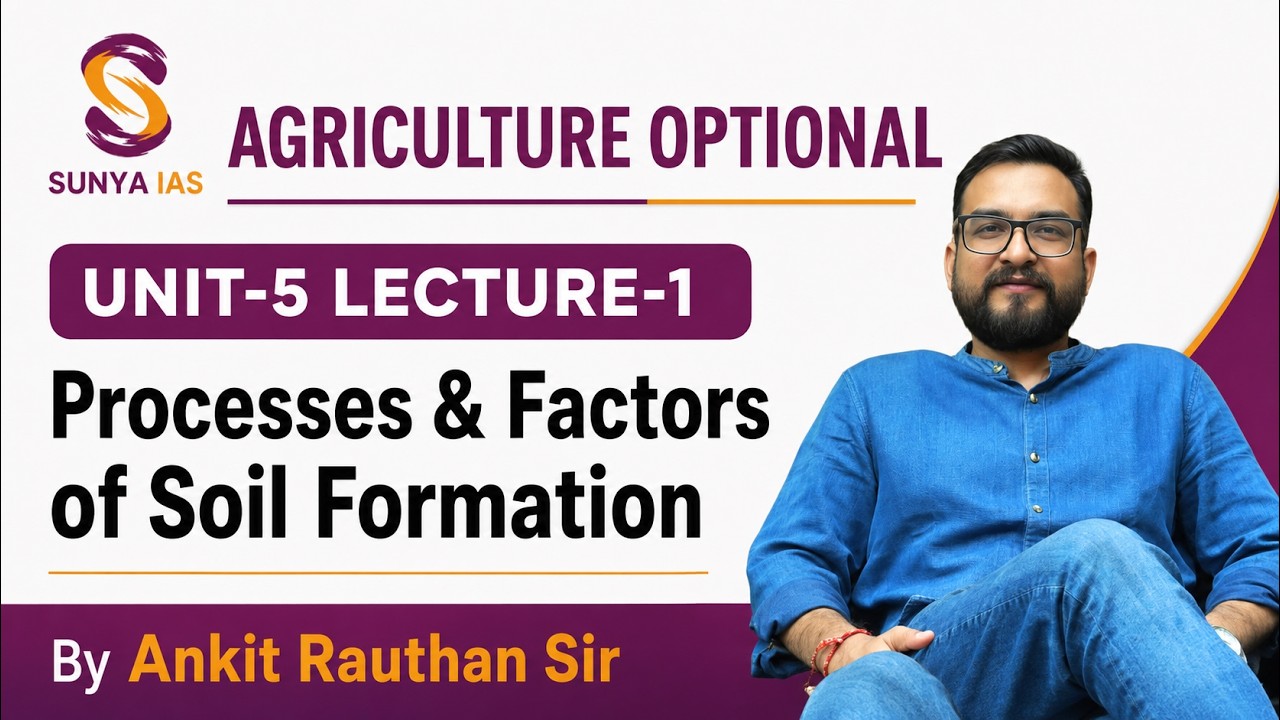 L1 | Unit 5 - Processes and Formation of Soil Formation | Agriculture Optional | Hinglish | SunyaIAS