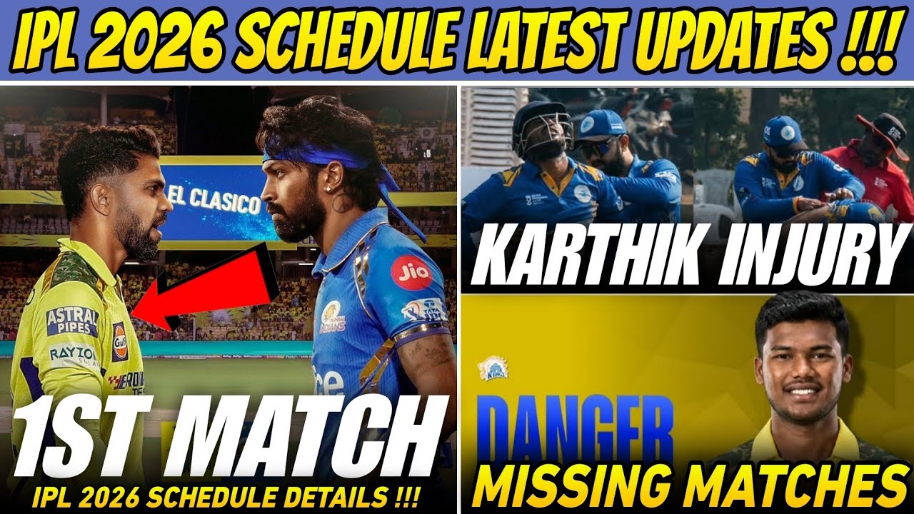 IPL Schedule 2026 Release Latest Updates 🔥 Karthik Sharma CSK Matches Missing !