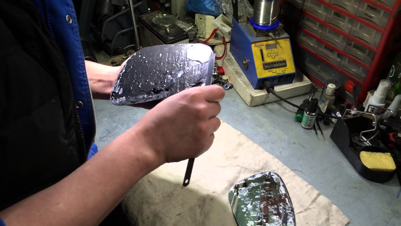 VW Passat B6 - приклейка бокового зеркала заднего вида - gluing side mirrors