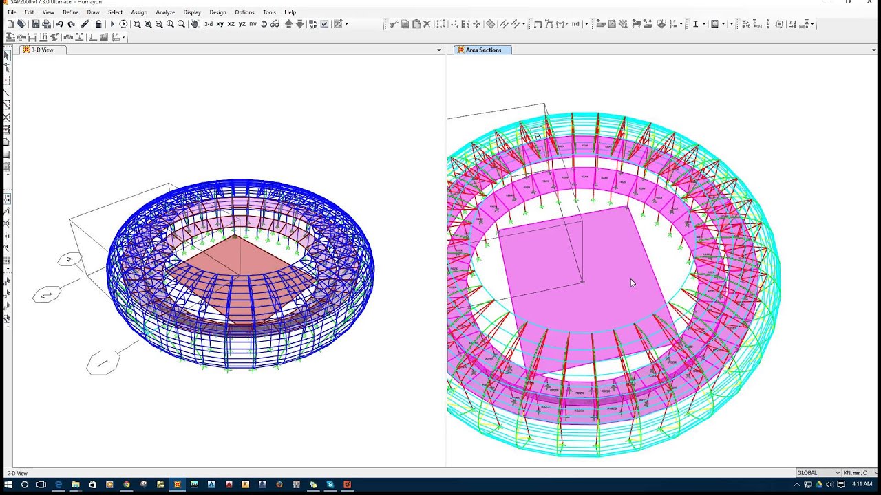 Model & Design Trials of a Football Stadium in SAP2000 Part-1