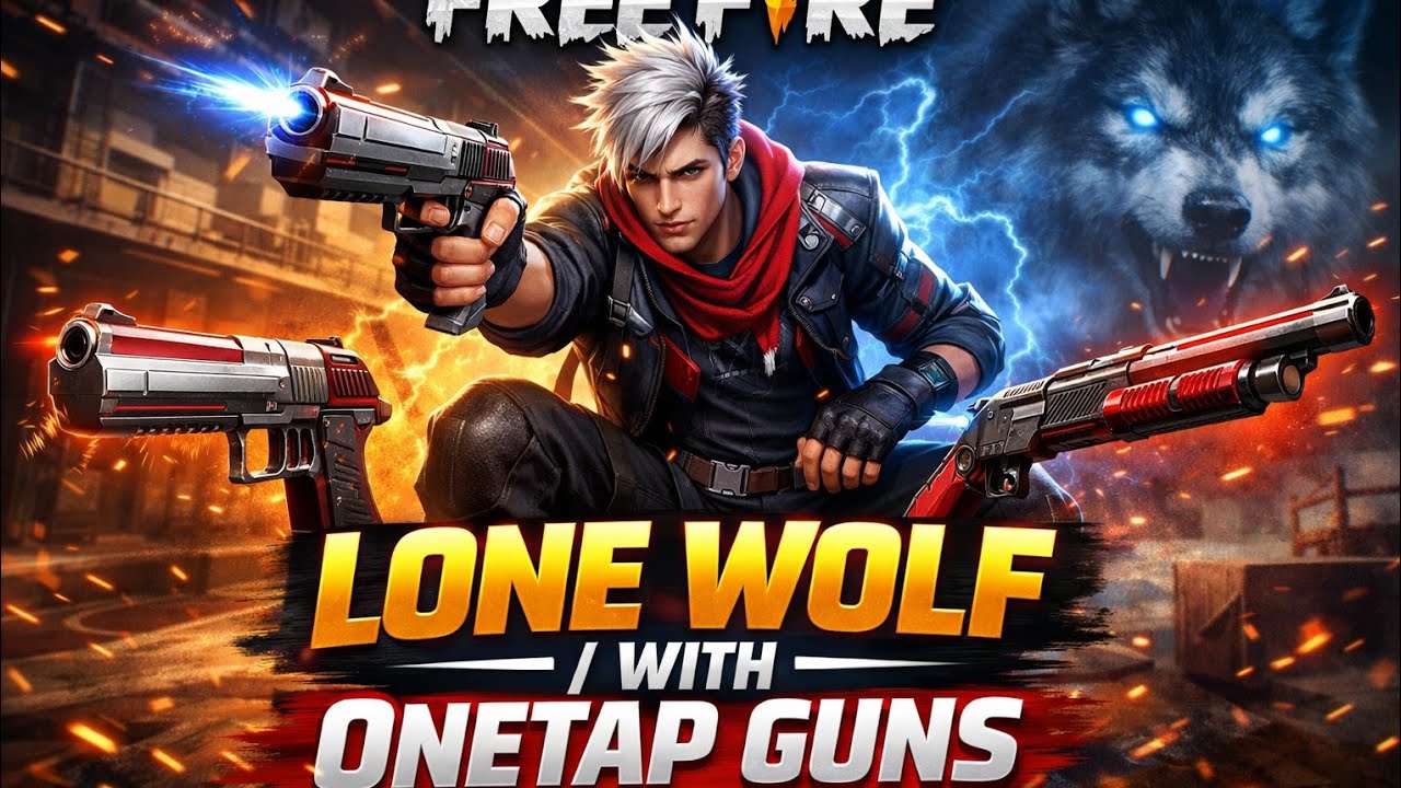 Lone Wolf  With One Tap Guns Only Red Numbers #freefire #garenafreefire 