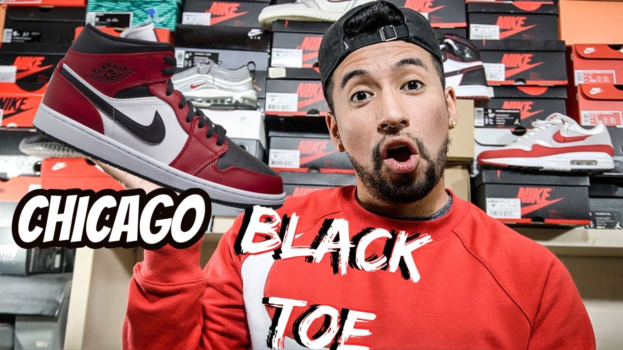 JORDAN 1 MID CHICAGO Black Toe Review & On feet