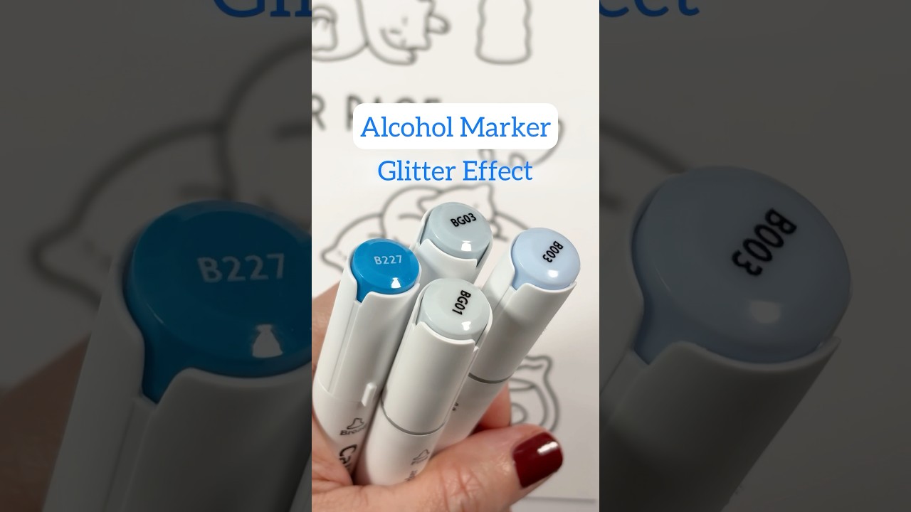 How to make the Glitter Effect with Alcohol Markers for Cozy Coloring #coloring #alcoholmarkers