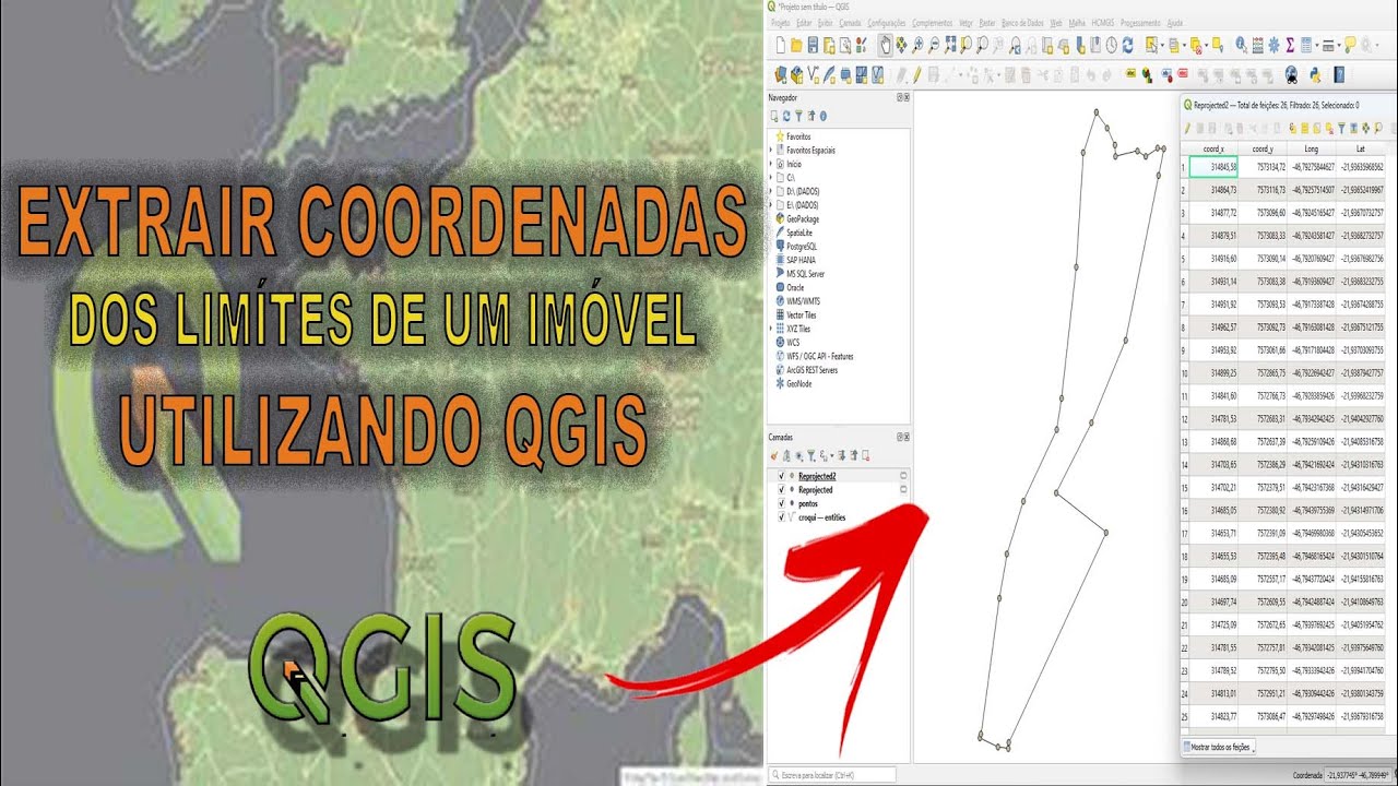 🟢 Como extrair coordenadas no QGIS!