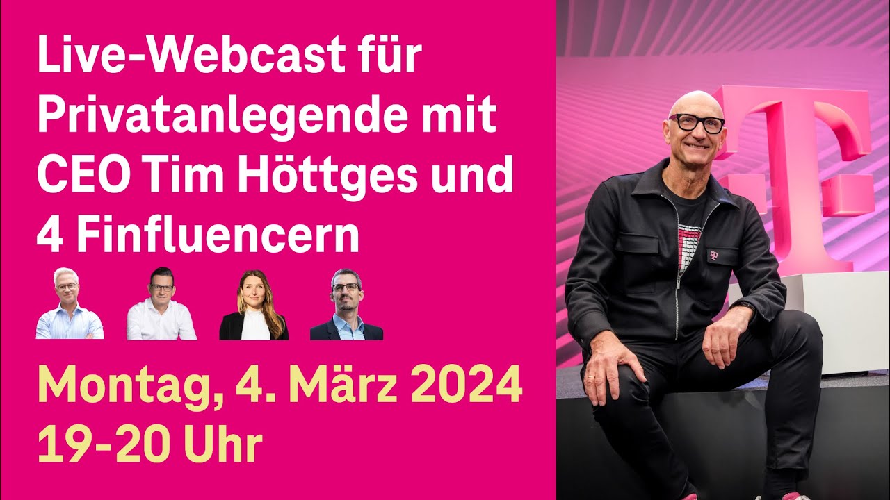 Q4-2023: Deutsche Telekom Live-Webcast für Privatanlegende am 4. März 2024