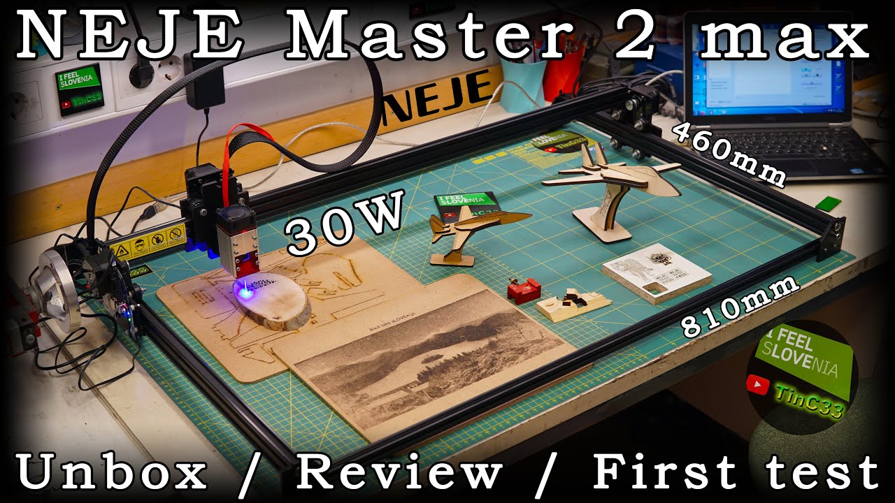 NEJE Master 2 max with 30W modul 460 x 810 mm engraver / cutter [unbox / review / first test]