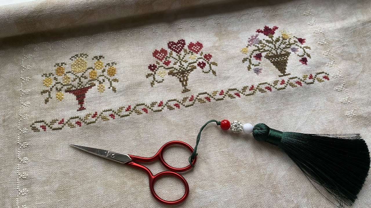 #254.Проект Mini Bouquet Sampler от Jeannette Douglas/Букеты январь-март/Отшив, основа, разбор ниток