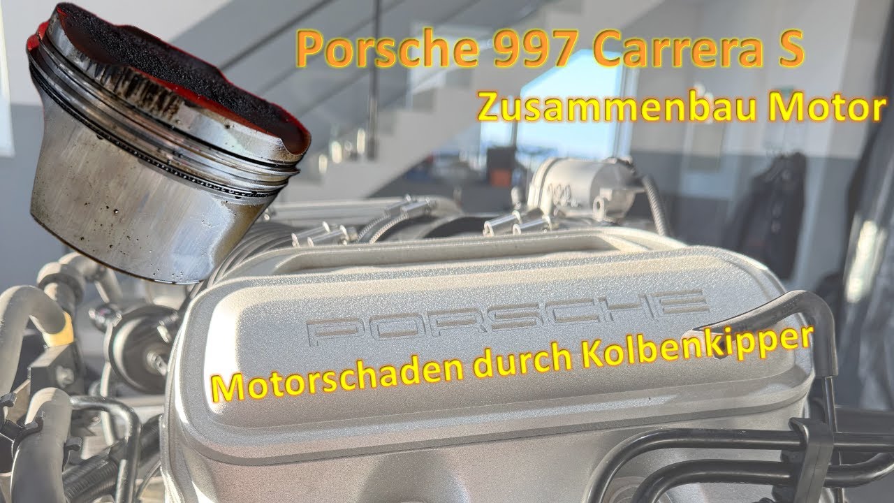 Porsche 911 Carrera S 997 Motorinstandsetzung - Zusammenbau Motor nach Kolbenkipper / Paintmayer