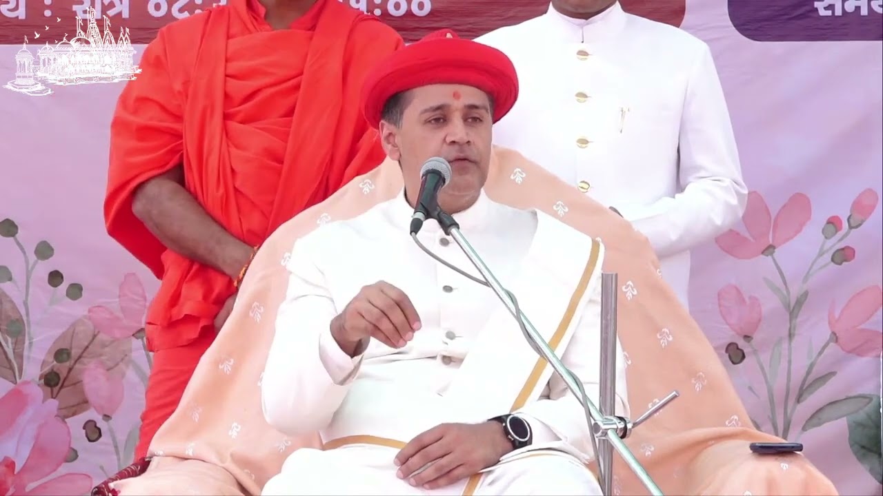 Motera Mandir Acharya Maharajshree Koshalendraprasadji Maharaj Ashirvachan during 34th Patotsav